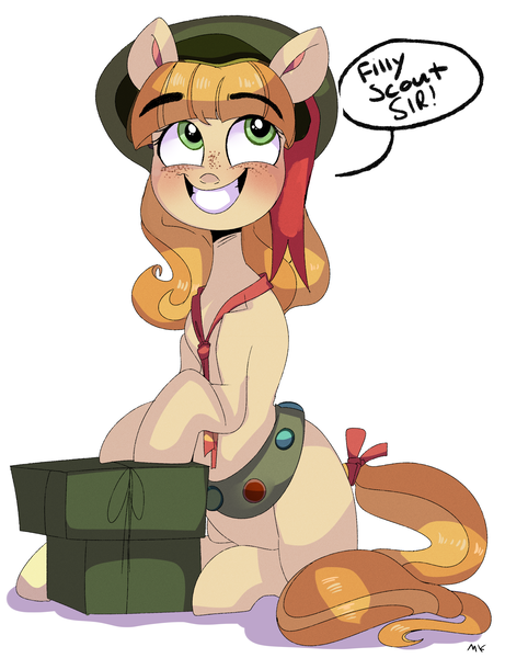 Size: 2307x3000 | Tagged: artist:mili-kat, derpibooru import, filly guides, freckles, safe, solo, tag-a-long, thin mint