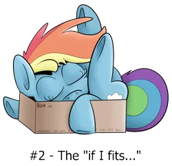 Size: 1014x977 | Tagged: dead source, safe, artist:jittery-the-dragon, derpibooru import, rainbow dash, pony, box, eyes closed, flexible, pony in a box, prone, simple background, sleeping, sleepy pony positions, solo, transparent background, underhoof