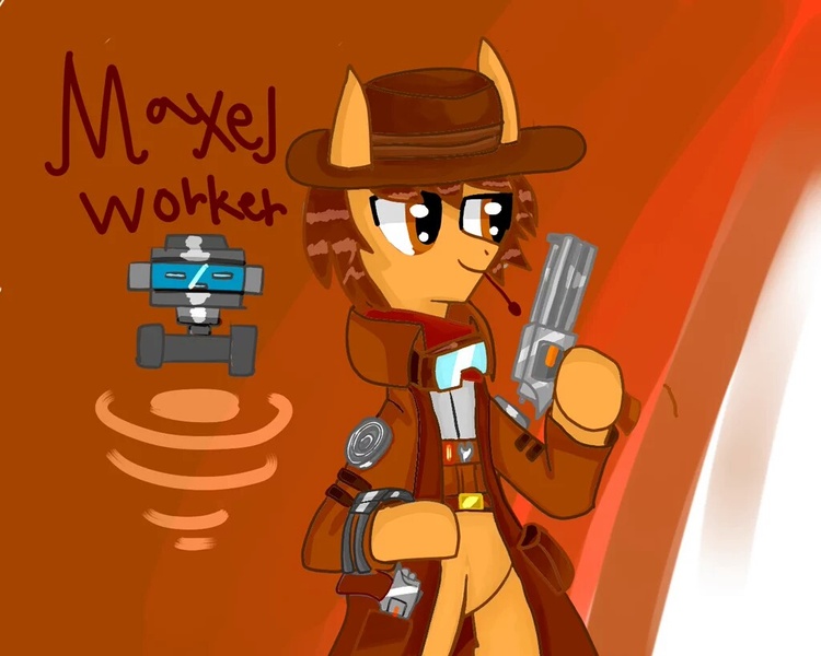 Size: 1024x819 | Tagged: cowboy, derpibooru import, gun, male, oc, safe, smuggler, solo, unofficial characters only, weapon