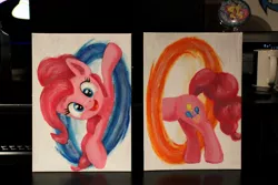 Size: 1280x854 | Tagged: acrylic painting, artist:horseez, derpibooru import, pinkie pie, portal, safe, solo, traditional art