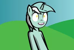 Size: 3992x2754 | Tagged: safe, artist:spaghetticen145, derpibooru import, lyra heartstrings, pony, unicorn, bipedal, female, hill, looking up, mare, no pupils, open mouth, outdoors, reference, sky, solo, spongebob squarepants, standing, talking, vector