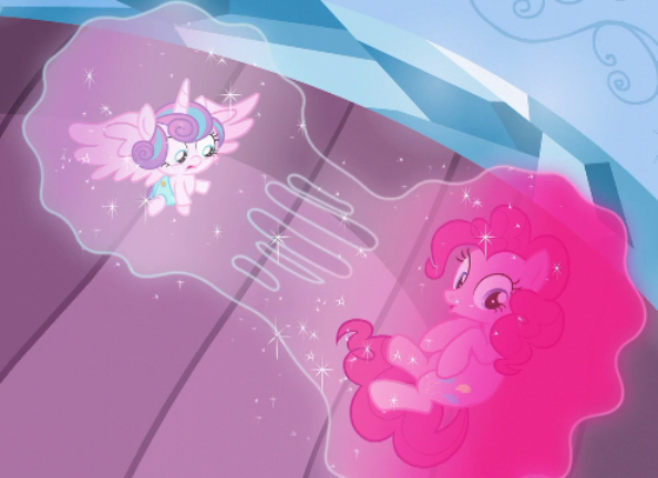 Size: 594x432 | Tagged: biology, bubble, cell, cell division, derpibooru import, mitosis, pinkie pie, princess flurry heart, safe, science, screencap, the crystalling