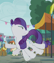 Size: 639x738 | Tagged: safe, derpibooru import, screencap, pegasus olsen, peggy holstein, rarity, the gift of the maud pie, animated, behaving like pinkie pie, floating, loop
