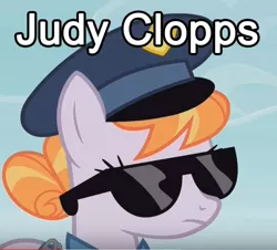 Size: 475x429 | Tagged: copper top, derpibooru import, image macro, judy hopps, meme, police, policemare, police pony, safe, sunglasses, the gift of the maud pie, zootopia