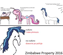 Size: 828x720 | Tagged: calibri, comic, derpibooru import, dolan, phimosis, princess cadance, princess flurry heart, safe, shining armor, stylistic suck, the crystalling, zimbabwe