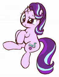 Size: 540x702 | Tagged: safe, artist:lemonspark, derpibooru import, starlight glimmer, pony, unicorn, blushing, cute, female, glimmerbetes, mare, simple background, solo, white background