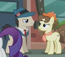 Size: 538x478 | Tagged: derpibooru import, lucky breaks, pegasus olsen, peggy holstein, rarity, safe, screencap, the gift of the maud pie