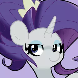 Size: 800x800 | Tagged: safe, artist:turtlefarminguy, derpibooru import, rarity, pony, unicorn, alternate hairstyle, bust, cute, lidded eyes, portrait, raribetes, solo