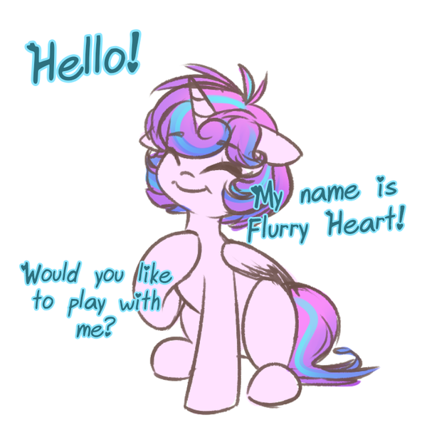 Size: 750x750 | Tagged: artist:its-gloomy, ask, bronybait, cute, derpibooru import, dialogue, eyes closed, flurrybetes, flurryheart-babbles, happy, princess flurry heart, raised hoof, safe, simple background, sitting, smiling, solo, that was fast, the crystalling, tumblr, white background