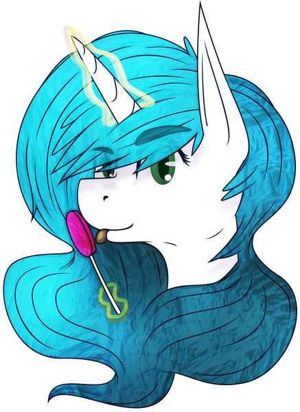 Size: 4501x6185 | Tagged: safe, artist:zaldia-mavi, derpibooru import, oc, unofficial characters only, absurd resolution, bust, candy, commission, food, image, jpeg, lollipop, magic, my little pony, portrait, solo