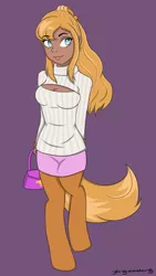 Size: 796x1411 | Tagged: artist:yang-xiaolong, clothes, derpibooru import, keyhole turtleneck, oc, oc:desirae, offspring, parent:ms. harshwhinny, safe, satyr, sweater, turtleneck, unofficial characters only