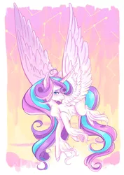 Size: 1024x1448 | Tagged: artist:lana-jay, crying, derpibooru import, long feather, older, princess flurry heart, realistic horse legs, safe, solo, the crystalling, unshorn fetlocks