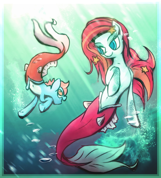 Size: 1273x1408 | Tagged: artist:amura-of-jupiter, derpibooru import, merpony, oc, safe, underwater, unofficial characters only