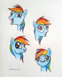 Size: 960x1198 | Tagged: artist:xxpinkamena-piexx, derpibooru import, faic, rainbow dash, rainbow dash is best facemaker, safe, solo, traditional art