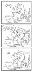 Size: 873x1920 | Tagged: artist:nauth, ask, comic, computer, derpibooru import, descriptive noise, drool, human, laptop computer, meme, monochrome, oc, oc:alissa, oc:twinkle bun, pokémon, safe, sweet, tumblr