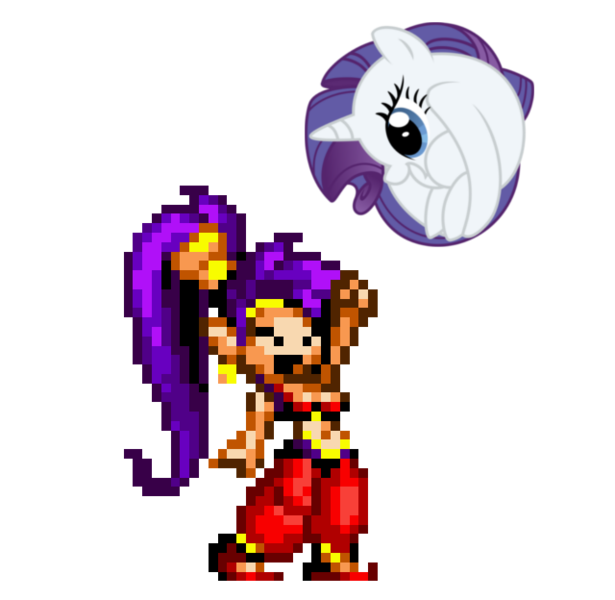 Size: 640x624 | Tagged: belly button, belly dancer, derpibooru import, edit, genie, midriff, rariball, rarity, safe, shantae, shantae (character), simple background, the gift of the maud pie, transparent background, vector