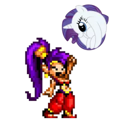 Size: 640x624 | Tagged: belly button, belly dancer, derpibooru import, edit, genie, midriff, rariball, rarity, safe, shantae, shantae (character), simple background, the gift of the maud pie, transparent background, vector