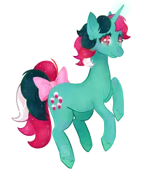 Size: 814x900 | Tagged: safe, artist:undyn3, derpibooru import, fizzy, pony, unicorn, bow, g1, simple background, solo, tail bow, transparent background