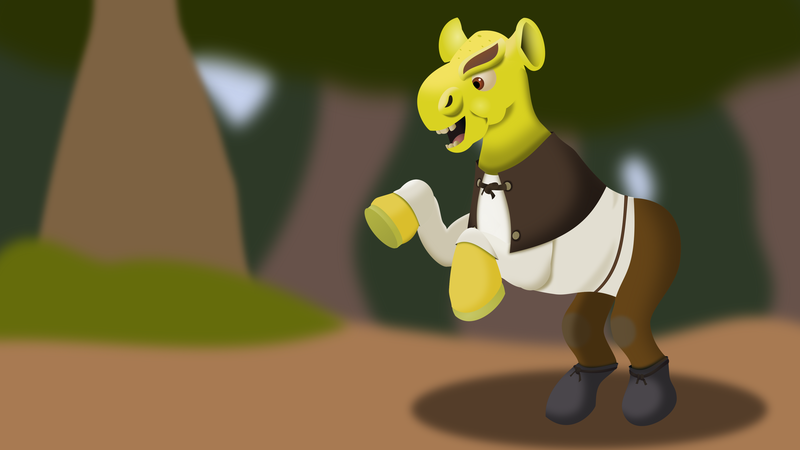 Size: 3840x2160 | Tagged: crossover, derpibooru import, no just no, ogre, ponified, safe, shrek, solo, wat, why