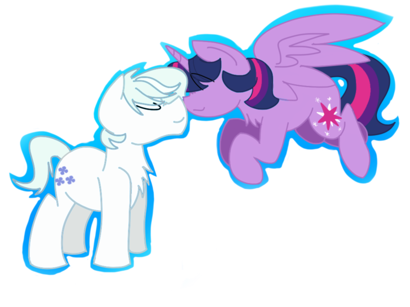 Size: 900x675 | Tagged: safe, artist:sugarbrush, derpibooru import, double diamond, twilight sparkle, twilight sparkle (alicorn), alicorn, pony, cute, daaaaaaaaaaaw, diamondlight, double dawwmond, female, kissing, mare, shipping, twiabetes