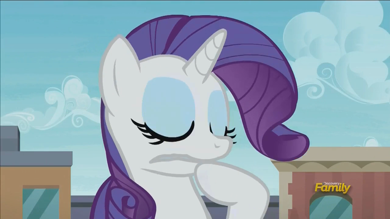 Size: 1280x720 | Tagged: animation error, derpibooru import, discovery family logo, rarity, safe, screencap, solo, the gift of the maud pie