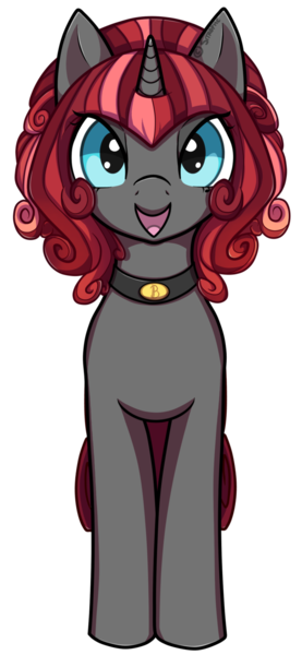 Size: 600x1300 | Tagged: safe, artist:sitrophe, derpibooru import, oc, oc:black velvet, unofficial characters only, pony, unicorn, female, looking at you, mare, open mouth, simple background, smiling, solo, transparent background