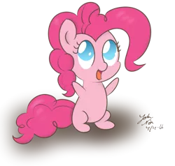 Size: 945x901 | Tagged: safe, artist:noxdrachen, derpibooru import, pinkie pie, pony, chibi, cute, diapinkes, happy, no pupils, open mouth, simple background, solo, transparent background