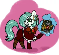 Size: 640x600 | Tagged: suggestive, alternate version, artist:ficficponyfic, color edit, derpibooru import, edit, oc, oc:emerald jewel, unofficial characters only, earth pony, pony, colt quest, adult, alternate color palette, alternate costumes, alternate hairstyle, alternate timeline, alternate universe, amulet, androgynous, aura, bedroom eyes, book, bowtie, clothes, color, colored, earring, ending, epilogue, eyeshadow, femboy, future, gem, gloves, grin, hair over one eye, leggings, levitation, lust, mage, magic, makeup, male, mantle, pants, piercing, possible spoilers, preview, seductive, solo, solo male, spellbook, stallion, story included, sultry, sultry pose, telekinesis, trap