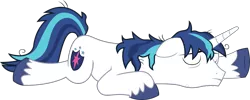 Size: 2500x997 | Tagged: safe, artist:bluetech, derpibooru import, shining armor, pony, the crystalling, .svg available, exhausted, inkscape, male, plum tuckered out, simple background, snoozing on floor, solo, stallion, tired, transparent background, vector