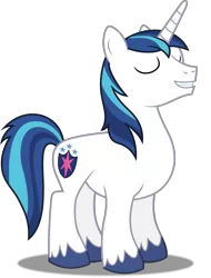 Size: 3805x5000 | Tagged: absurd resolution, artist:dashiesparkle, artist:zutheskunk edits, derpibooru import, eyes closed, ponyscape, safe, shining armor, simple background, smiling, solo, .svg available, the crystalling, transparent background, vector