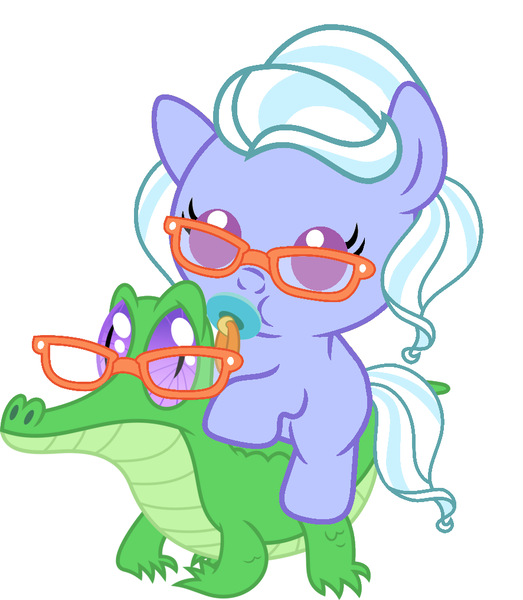 Size: 886x1017 | Tagged: safe, artist:red4567, derpibooru import, gummy, sugarcoat, ponified, pony, equestria girls, friendship games, baby, baby pony, cute, equestria girls ponified, glasses, pacifier, ponies riding gators, recolor, riding, sugarcute