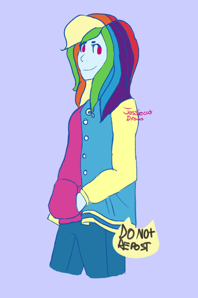 Size: 539x811 | Tagged: safe, artist:jessakitten, artist:jessiecatdraws, derpibooru import, rainbow dash, equestria girls, redesign, solo