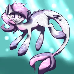 Size: 2244x2244 | Tagged: artist:whale, derpibooru import, looking back, original species, safe, shark pony, solo, swimming, underwater, water