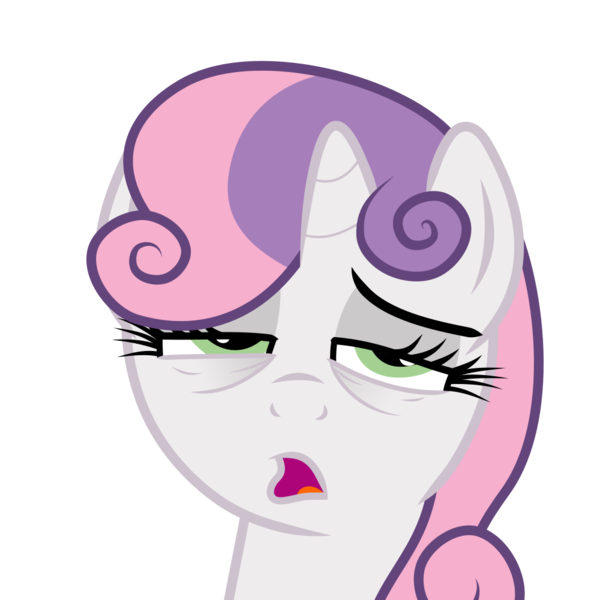 Size: 1000x1000 | Tagged: artist needed, bags under eyes, derpibooru import, edit, eyelashes, eyeshadow, makeup, open mouth, safe, simple background, solo, sweetie belle, tired, transparent background, vector, vector edit