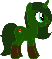 Size: 1024x1172 | Tagged: artist:lunasquee, derpibooru import, green pony, inkscape, muddy hooves, oc, oc:amanita green, open mouth, safe, simple background, solo, .svg available, transparent background, unofficial characters only, vector