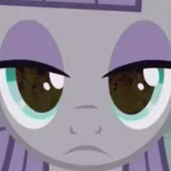 Size: 338x338 | Tagged: close-up, cropped, derpibooru import, fire, looking at you, maud pie, safe, solo, the fire in her eyes, the gift of the maud pie, tranquil fury