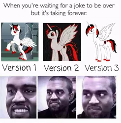 Size: 675x687 | Tagged: safe, derpibooru import, oc, unofficial characters only, alicorn, pony, pony creator, alicorn oc, edgy, exploitable meme, kanye west, meme