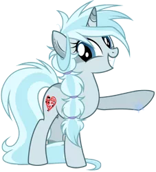 Size: 3262x3596 | Tagged: safe, artist:cayfie, derpibooru import, oc, oc:frozen diamond, unofficial characters only, pony, unicorn, ear piercing, earring, looking at you, piercing, pointing, raised hoof, smiling, snowflake, solo