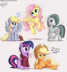 Size: 2800x3000 | Tagged: safe, artist:bugplayer, derpibooru import, applejack, derpy hooves, fluttershy, marble pie, twilight sparkle, twilight sparkle (alicorn), alicorn, earth pony, pegasus, pony, bugplayer is trying to murder us, clothes, coffee, cute, derpabetes, draw me like one of your french girls, female, food, hoodie, jackabetes, marblebetes, mare, shyabetes, twiabetes