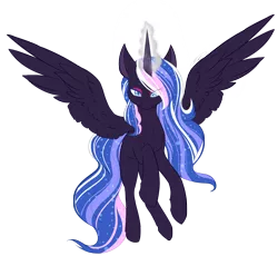 Size: 2330x2148 | Tagged: safe, artist:doekitty, derpibooru import, oc, oc:nightmare mist, unofficial characters only, alicorn, pony, alicorn oc, magic, solo