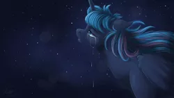 Size: 3687x2074 | Tagged: artist:ebonytails, crying, derpibooru import, floppy ears, looking up, princess luna, s1 luna, safe, solo, stars