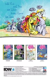 Size: 900x1384 | Tagged: safe, artist:andypriceart, derpibooru import, idw, derpy hooves, rainbow dash, rarity, scootaloo, sweetcream scoops, thunderlane, pegasus, pony, spoiler:comic, spoiler:comic41, dreary, female, mare, preview, tongue out