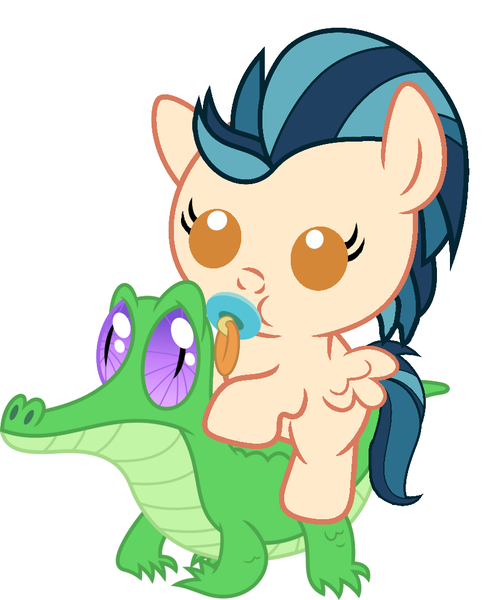 Size: 836x1017 | Tagged: safe, artist:red4567, derpibooru import, gummy, indigo zap, ponified, pony, equestria girls, friendship games, baby, baby pony, cute, equestria girls ponified, pacifier, ponies riding gators, recolor, riding, zapabetes