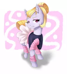 Size: 910x1000 | Tagged: artist:orauraa, ballet, derpibooru import, hoofer steps, leotard, on your marks, raised eyebrow, safe, solo, teacher