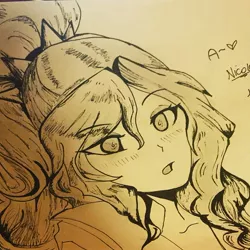 Size: 1313x1313 | Tagged: safe, artist:nicole kim, derpibooru import, adagio dazzle, equestria girls, rainbow rocks, anime, manga, solo, traditional art