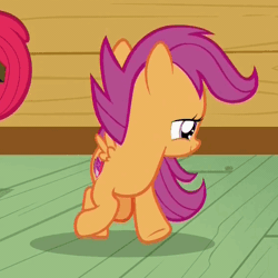 Size: 460x460 | Tagged: safe, derpibooru import, screencap, apple bloom, scootaloo, pegasus, pony, on your marks, animated, behaving like a dog, chasing own tail, cute, cutealoo, cutie mark, cutie mark adoration, female, filly, perfect loop, silly, silly pony, solo focus, spinning, the cmc's cutie marks