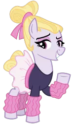 Size: 1800x3000 | Tagged: safe, artist:cheezedoodle96, derpibooru import, hoofer steps, earth pony, pony, on your marks, .svg available, ballerina, clothes, female, inkscape, leg warmers, leotard, looking at you, mare, simple background, skirt, solo, svg, transparent background, vector