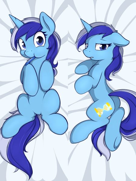 Size: 800x1067 | Tagged: safe, artist:theparagon, derpibooru import, minuette, pony, body pillow, body pillow design, butt, female, lip bite, looking at you, mouth hold, plot, solo, sultry pose