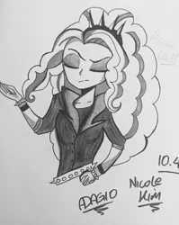 Size: 2446x3068 | Tagged: safe, artist:nicole kim, derpibooru import, adagio dazzle, equestria girls, rainbow rocks, solo, traditional art