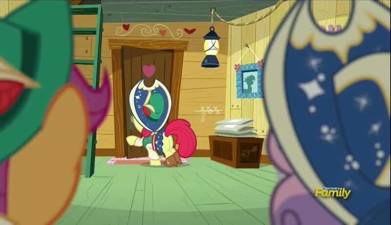 Size: 1280x738 | Tagged: apple bloom, clothes, cow belle, cutie mark crusaders, derpibooru import, discovery family logo, on your marks, plot, safe, scootaloo, screencap, skirt, sweetie belle, technically an upskirt shot, yodeloo